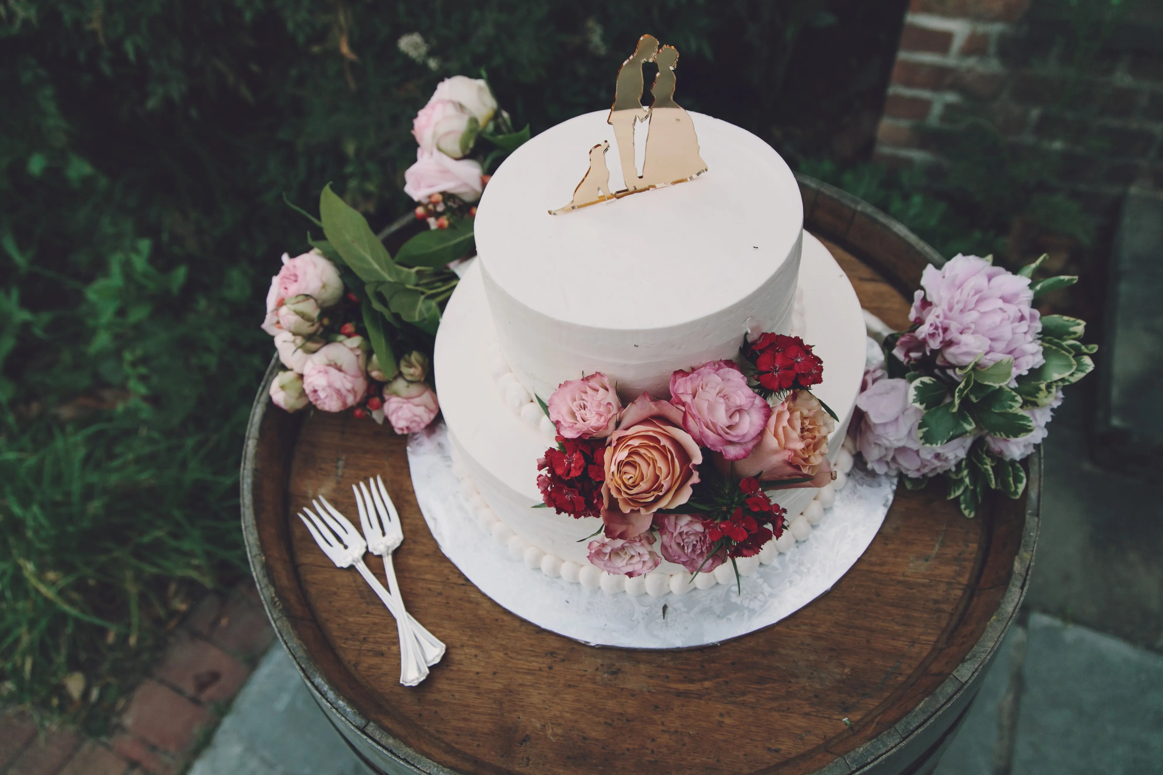 Two Tier Buttercream Cake with Flowers