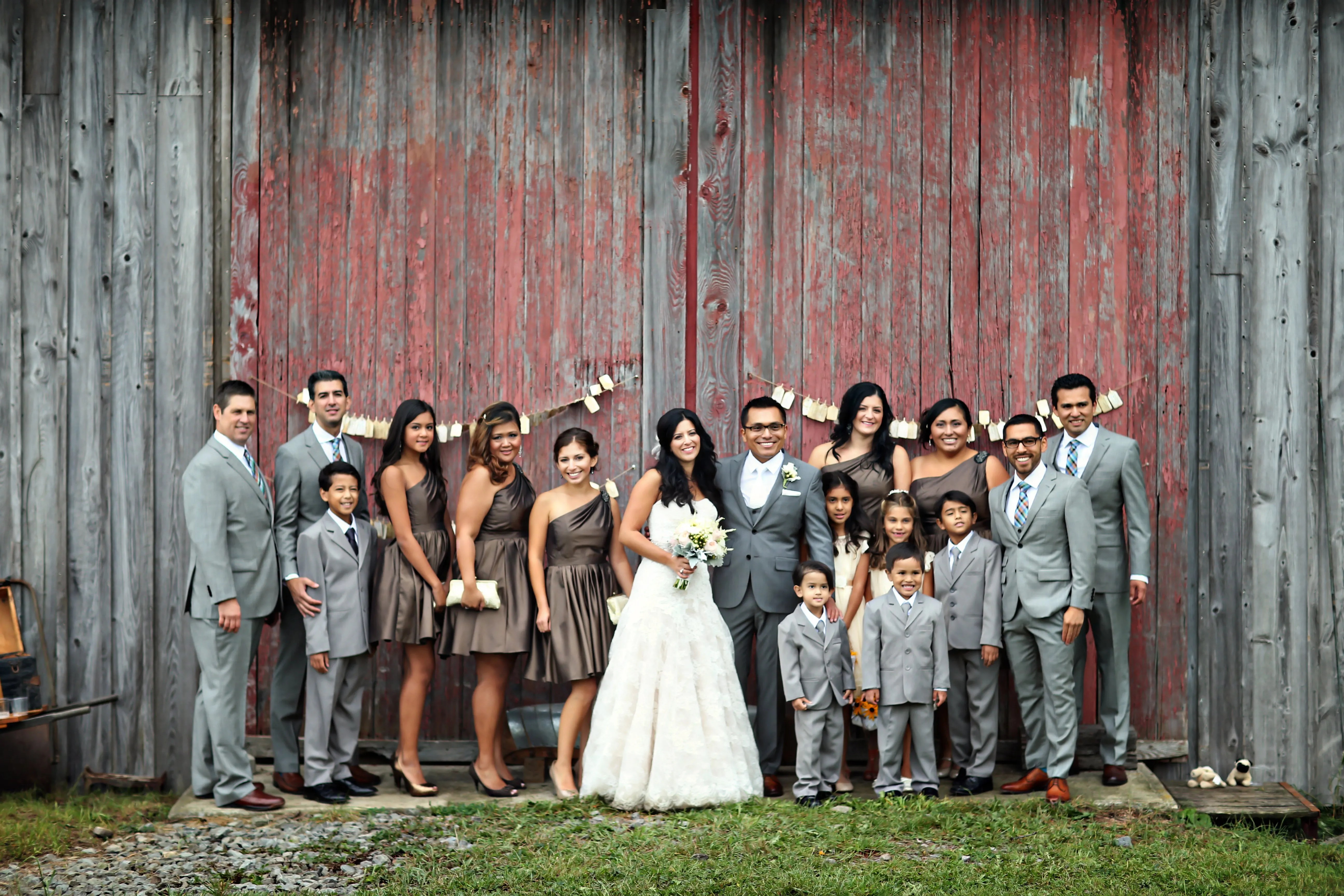 Gray Semi Formal Wedding Party Look