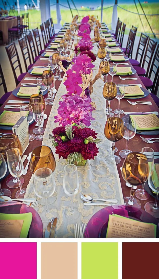 Pink, Beige, Lime and Brown Color Palette