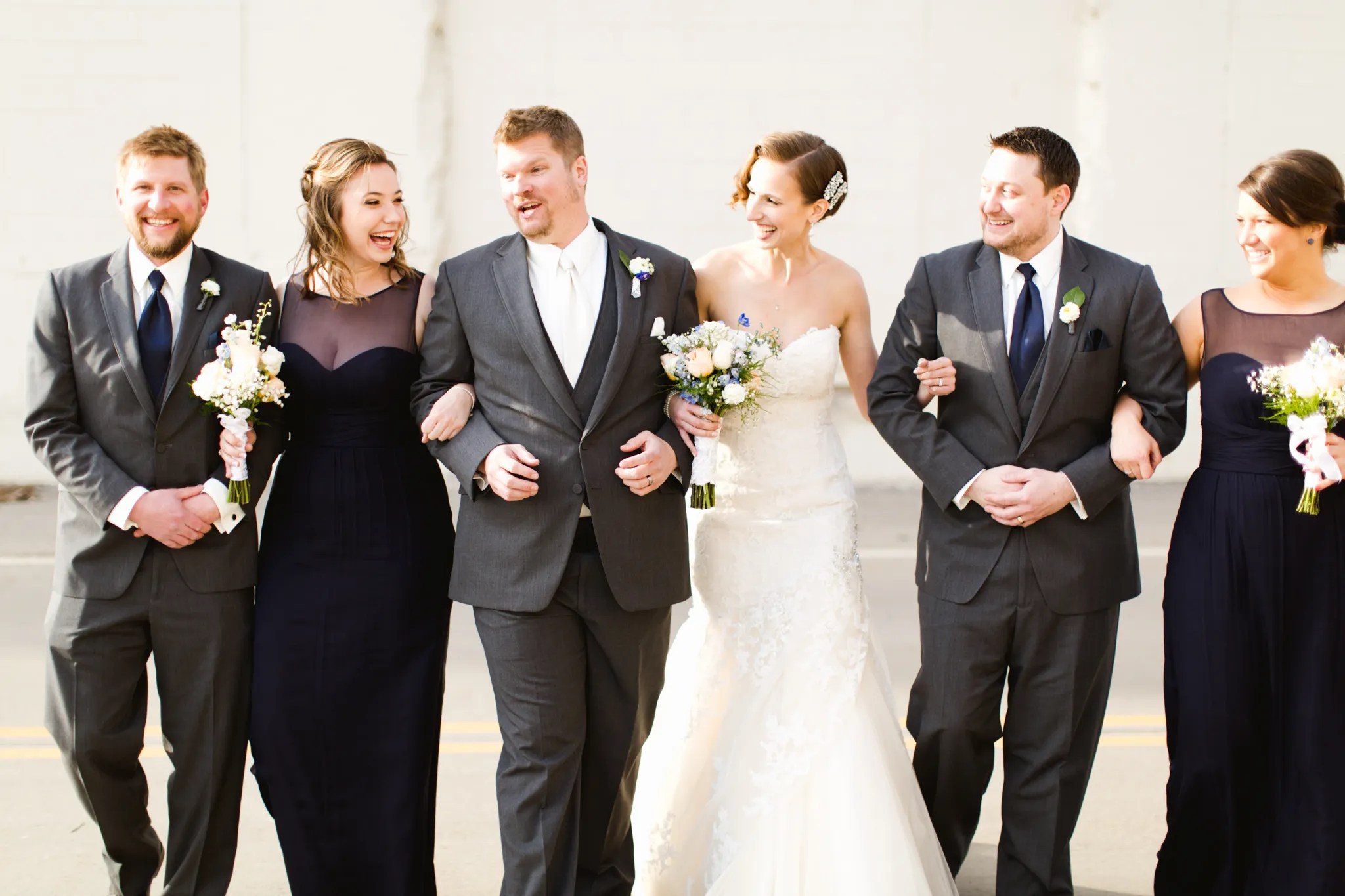 Formal Navy and Dark Gray Wedding Party