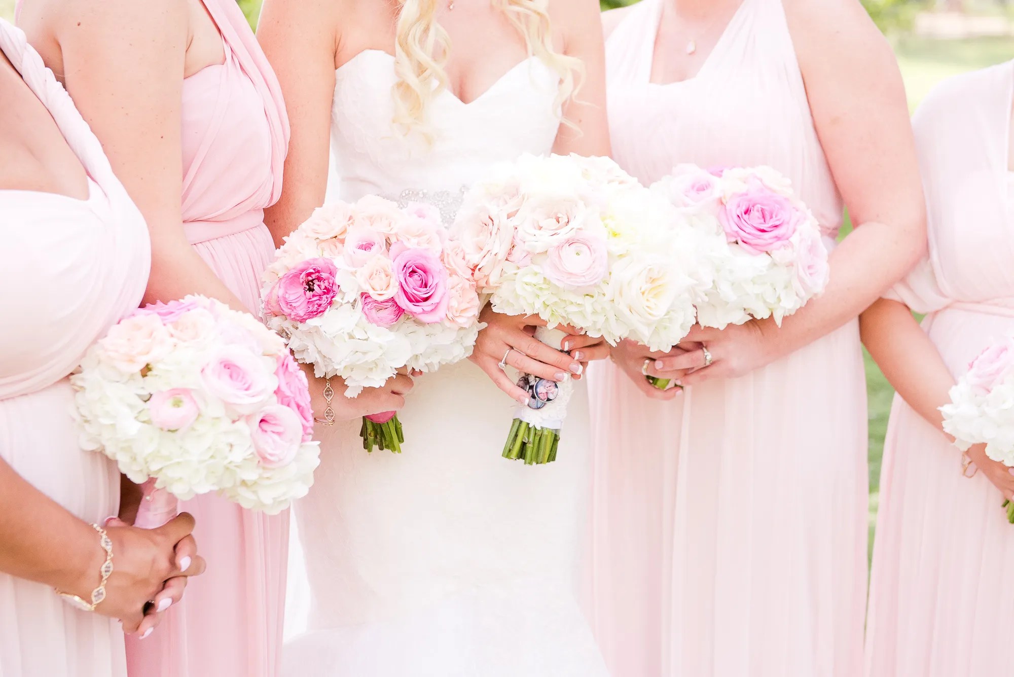 SoftTextured Pink Bridal Party Bouquets