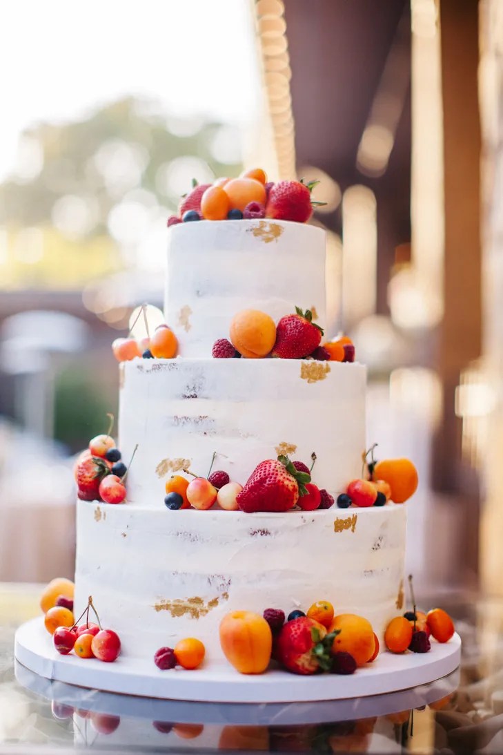 FreshFruitTopped Wedding Cake