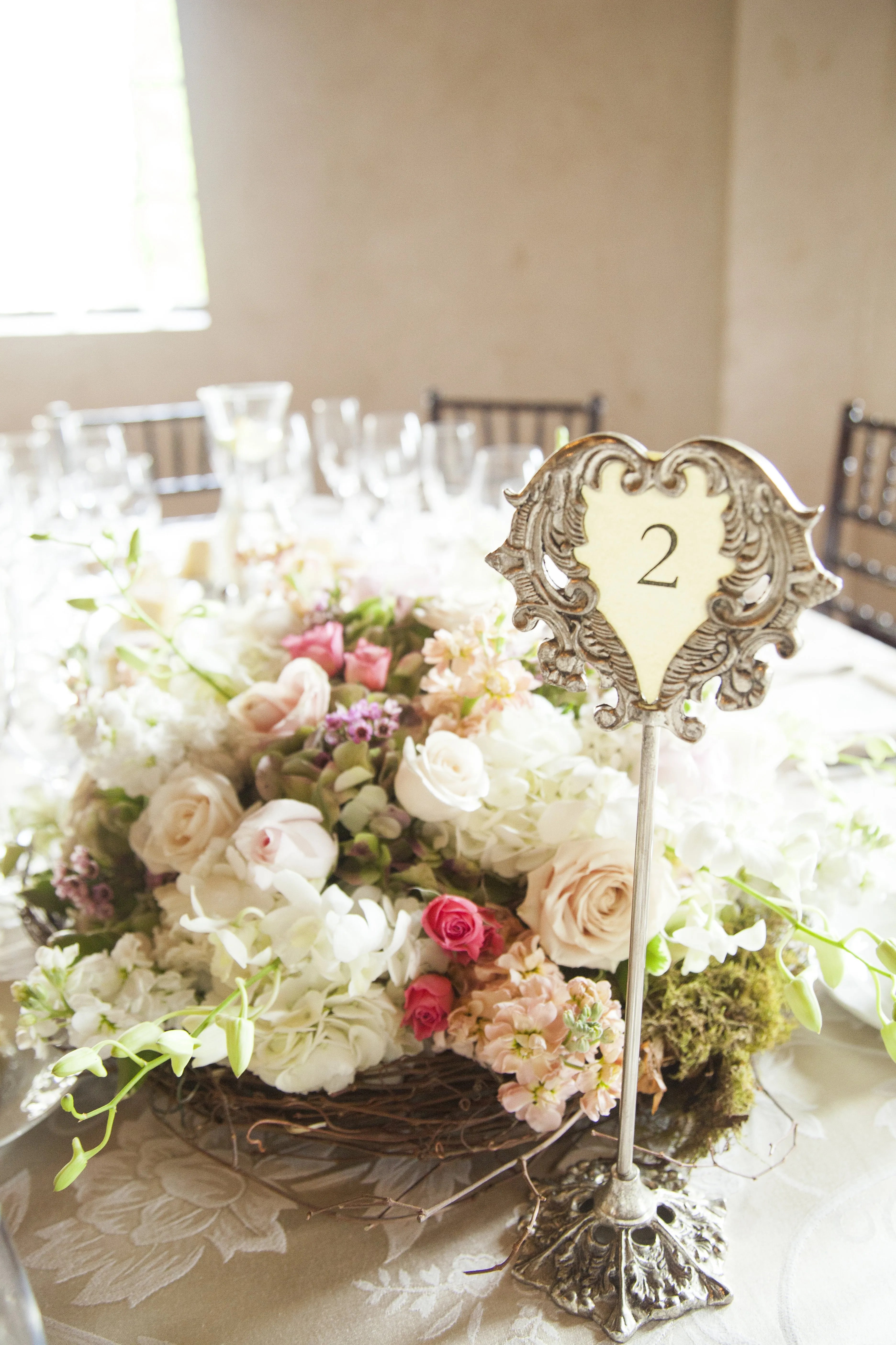 Vintage Metal Frame Table Numbers