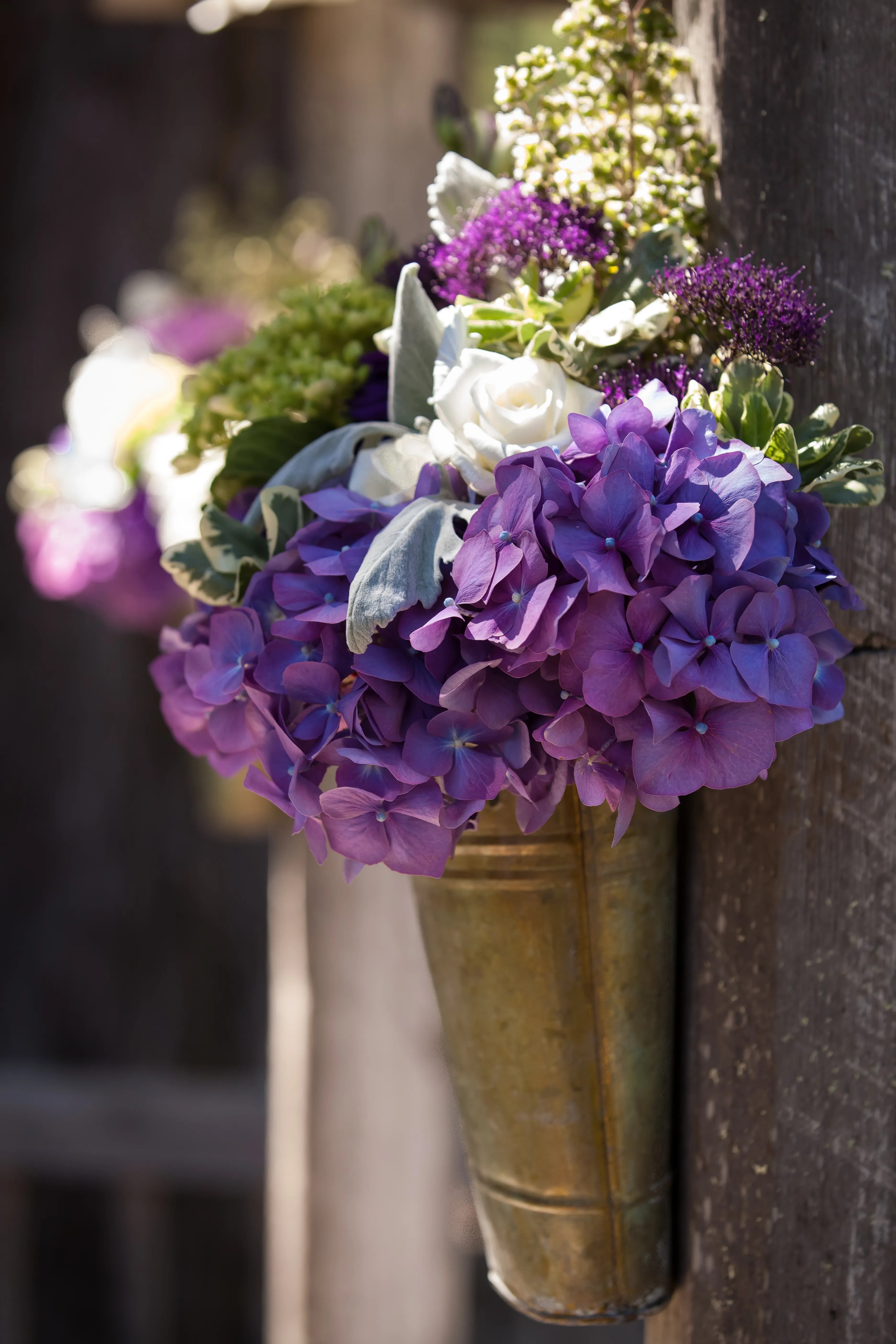 Purple Wedding Arch Flower Arrangement