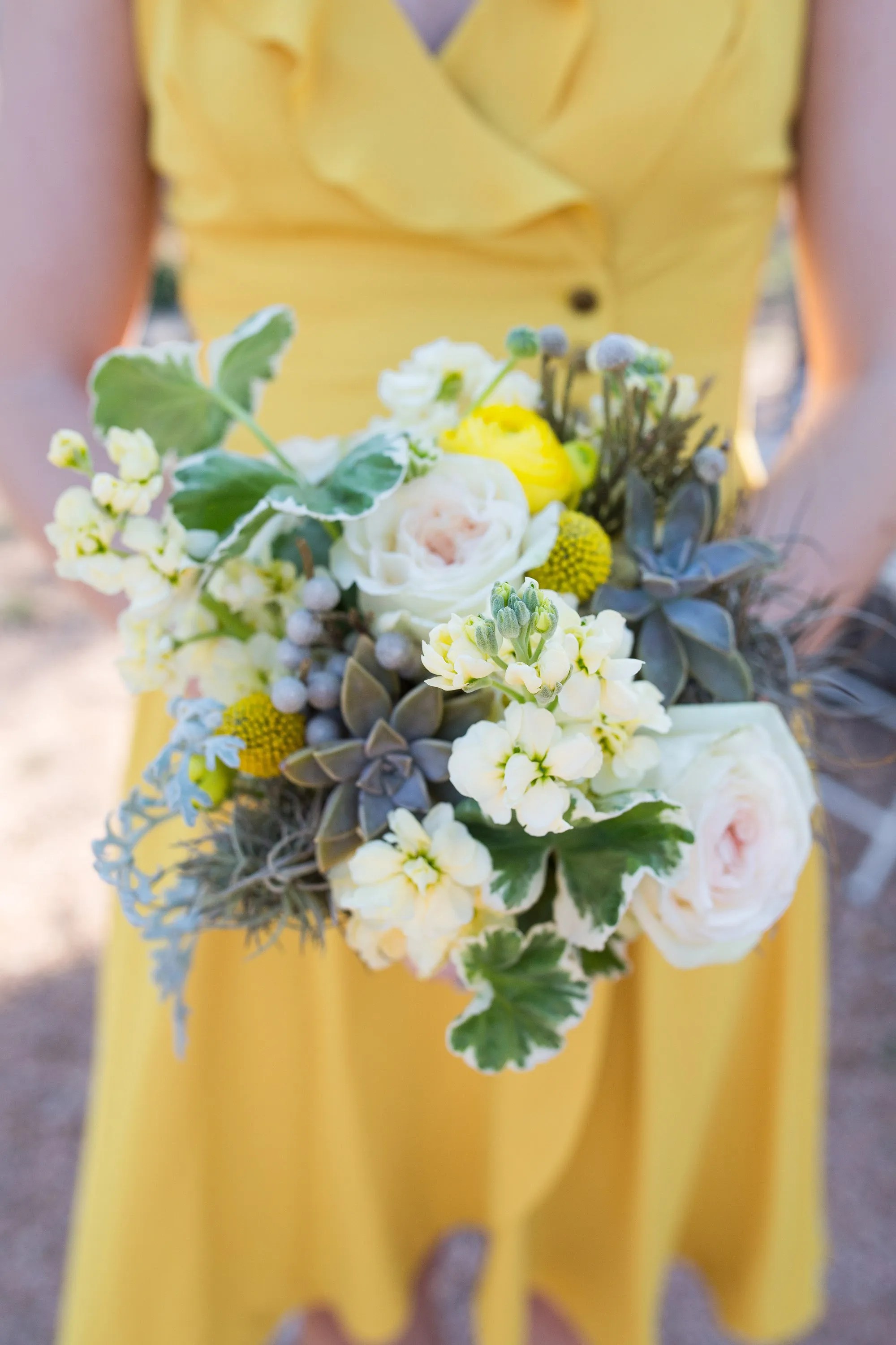 Rose and Succulent Bridesmaid Bouquet