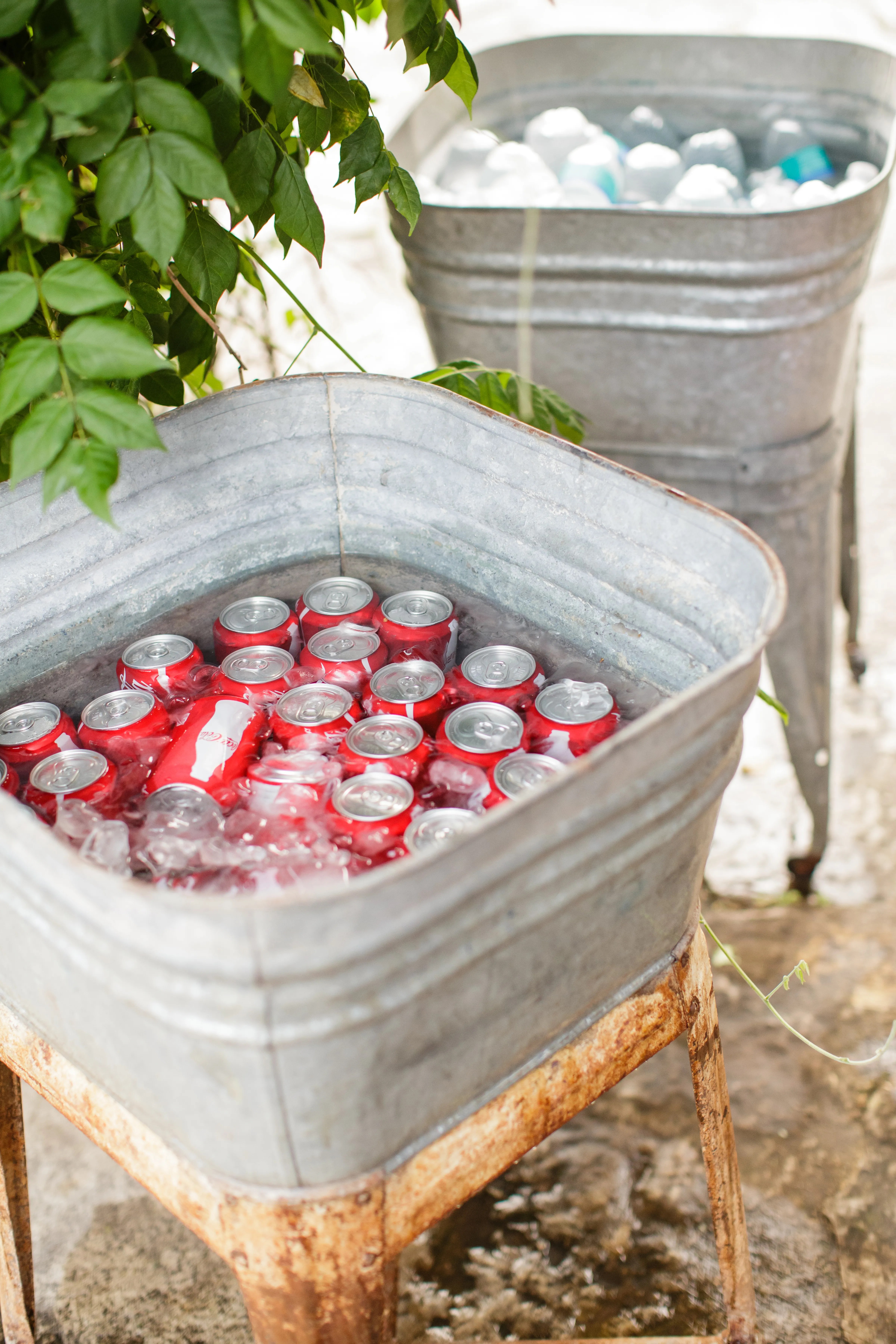 Reception Drinks in Tin Cooler