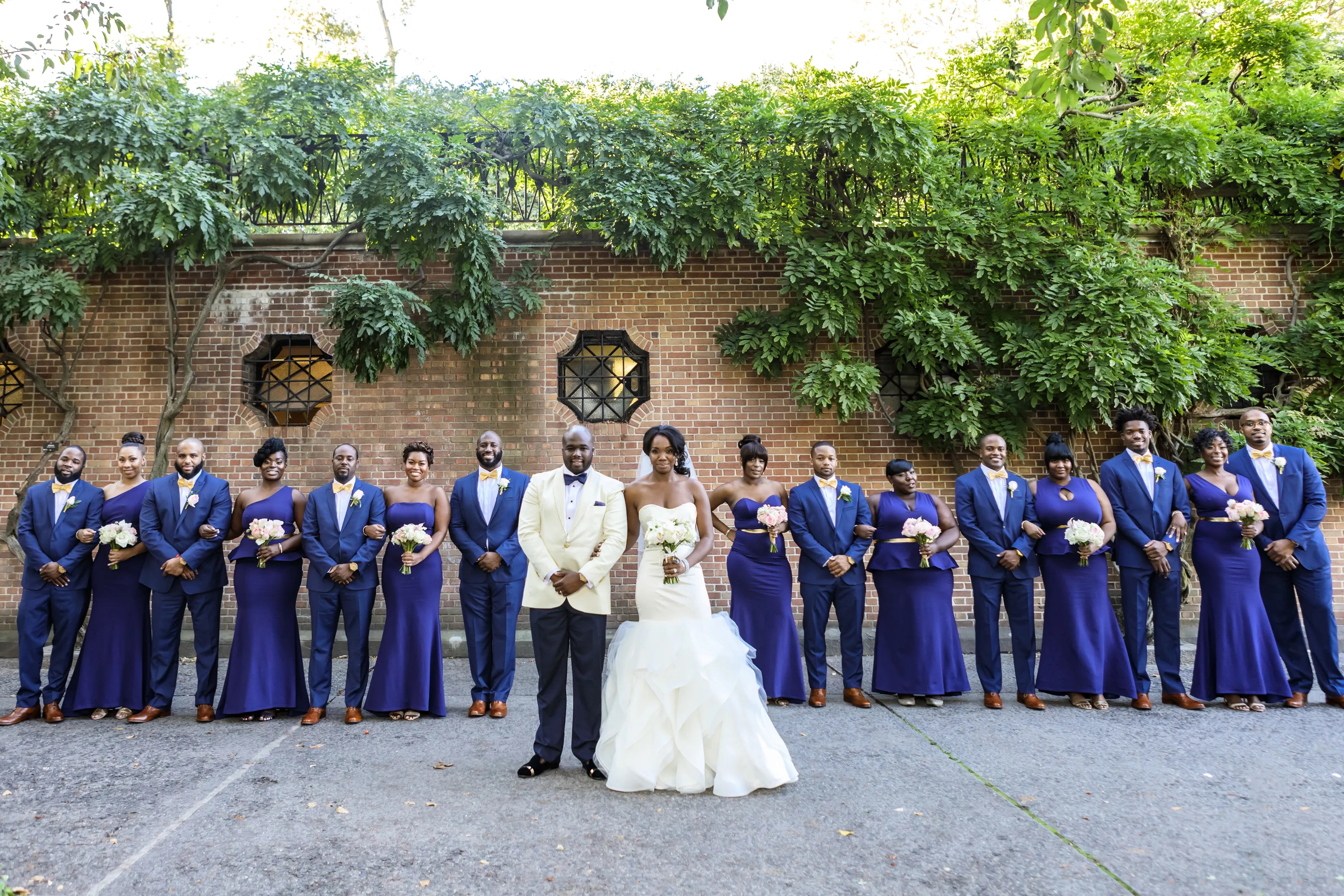 AfricanAmerican Wedding Party in Royal Blue Attire