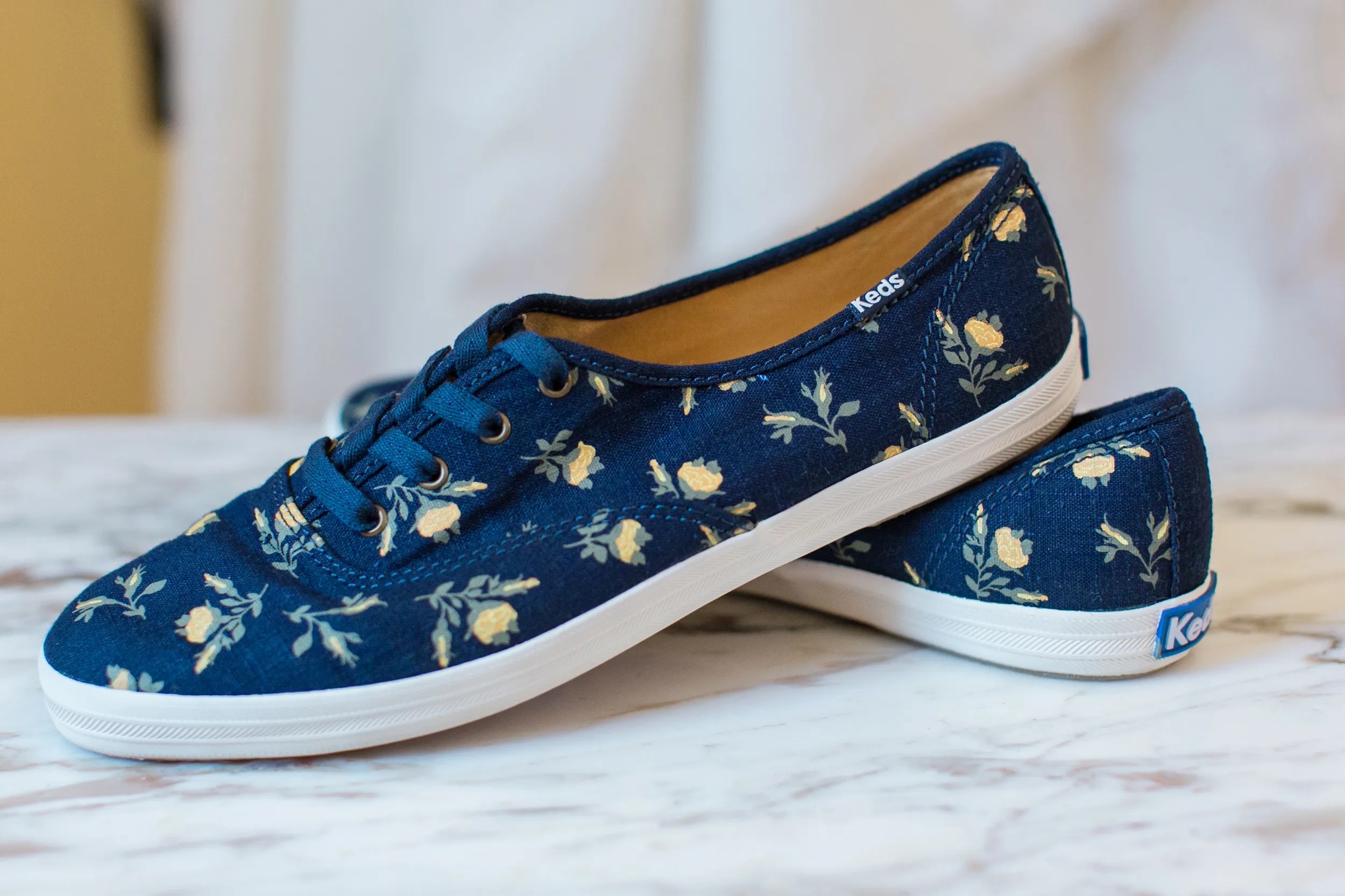 Floral Navy Keds as Bridal Footwear