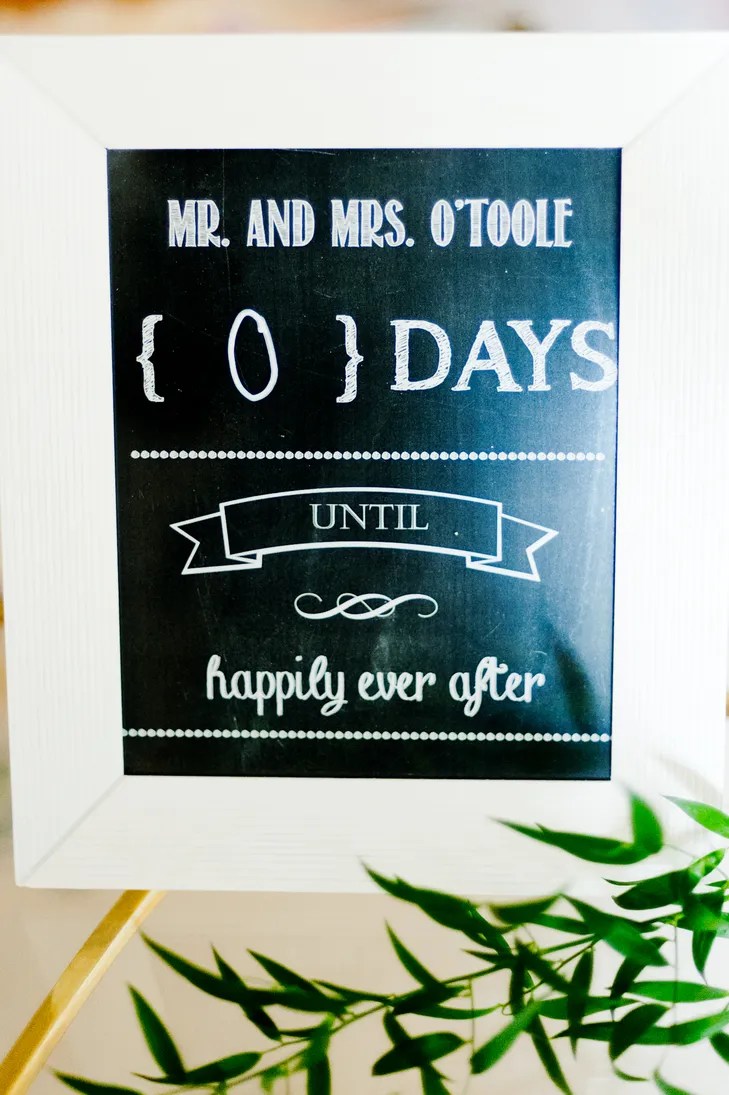 DIY Chalkboard Wedding Countdown