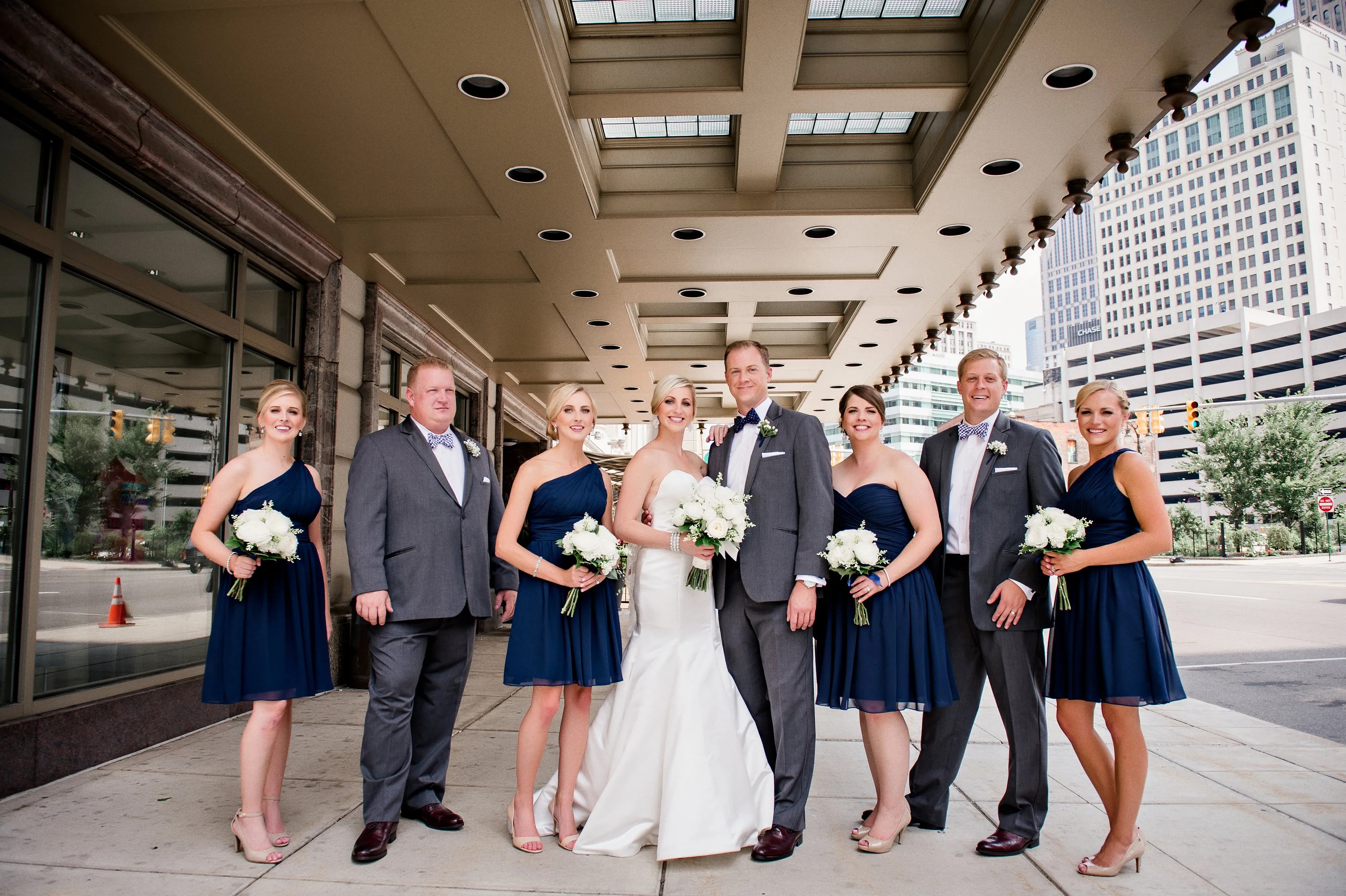 Navy and Charcoal Wedding Party