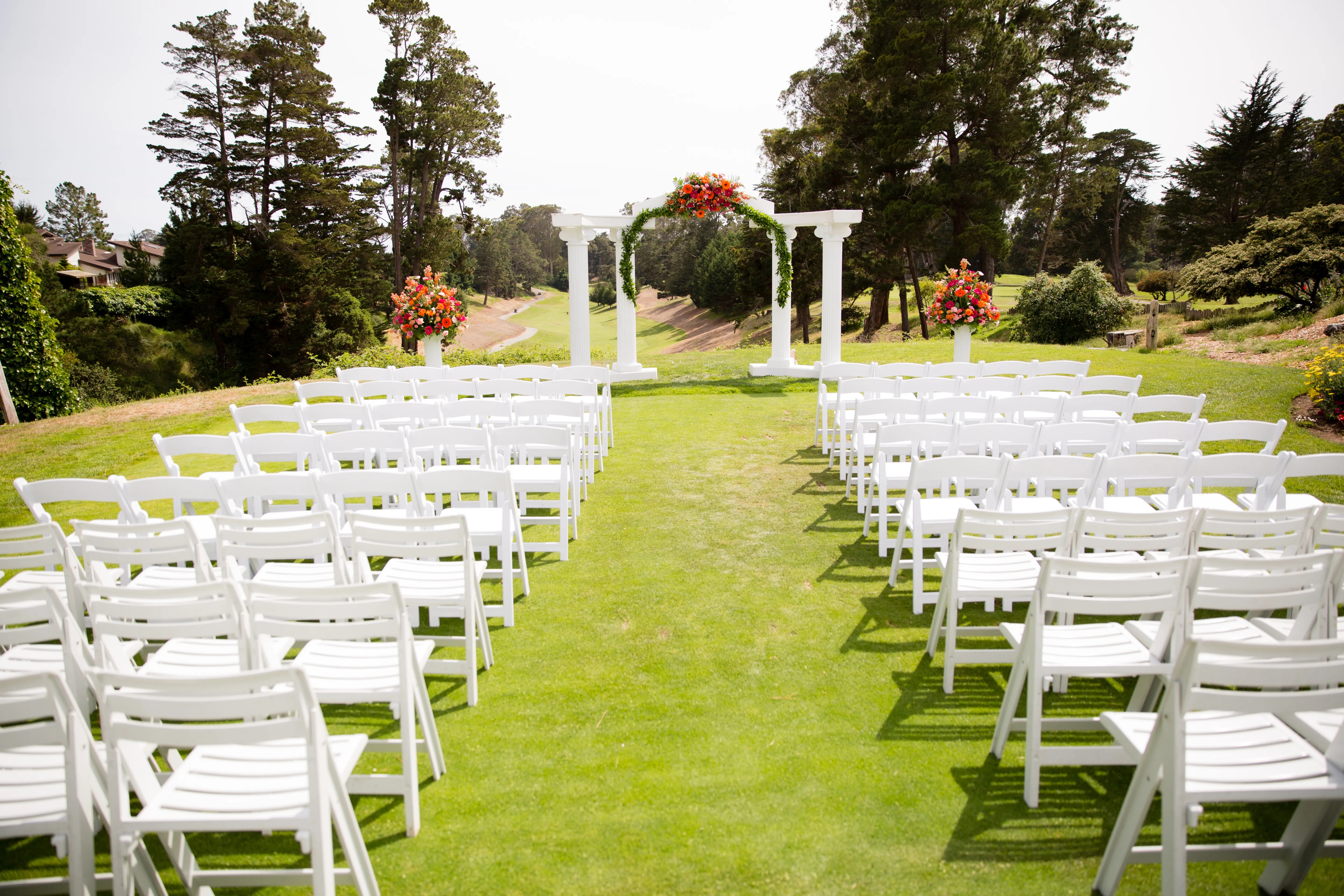 Outdoor Golf Course Wedding Ceremony Setting