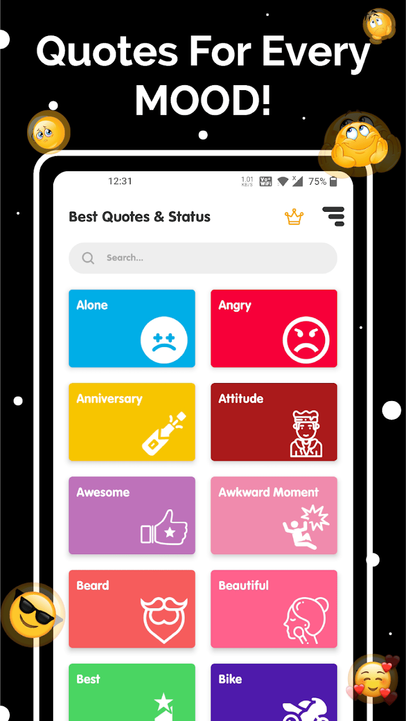 Quotes and Status MOD APK 4.1 (Premium Unlocked) for Android