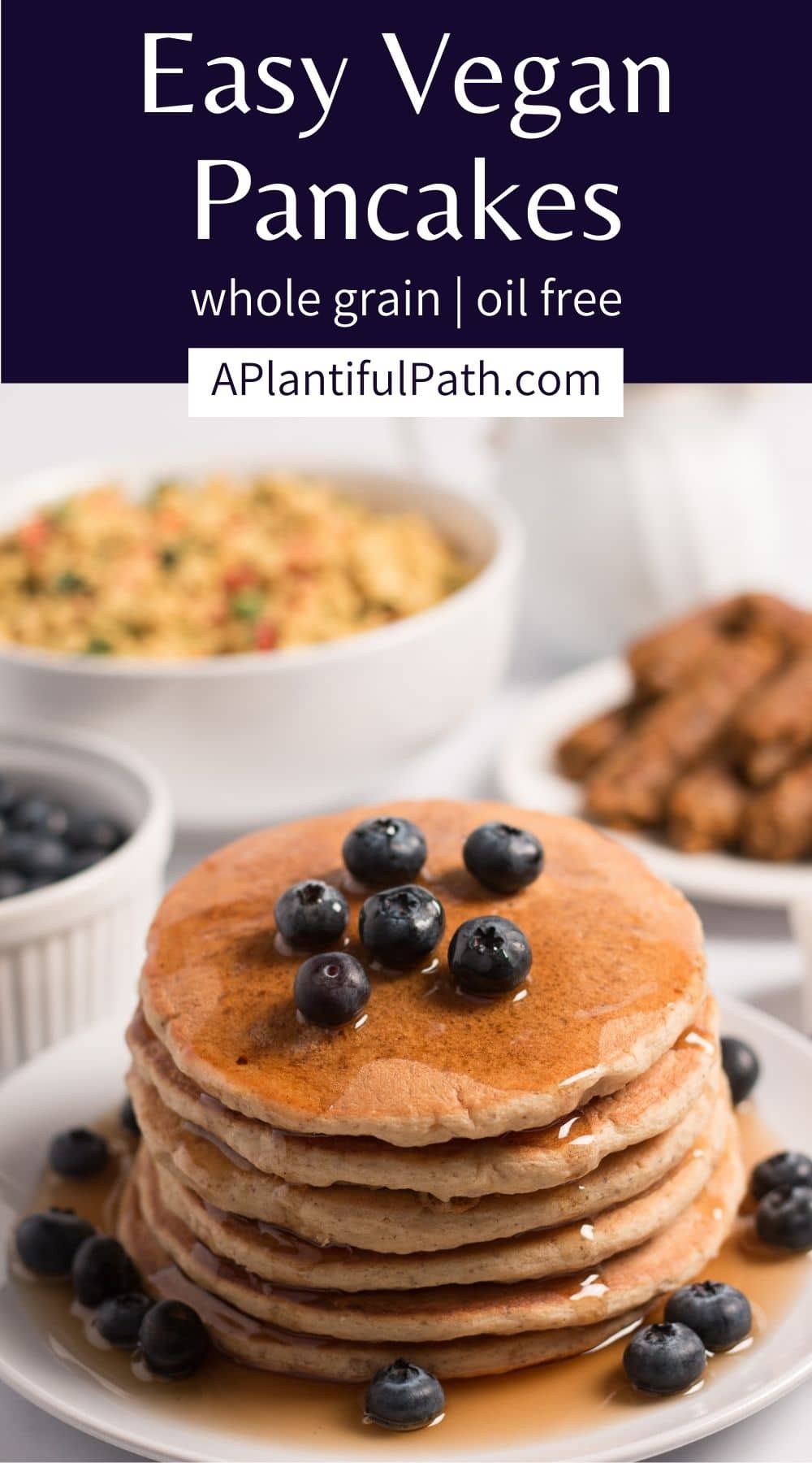 Easy Whole Wheat Vegan Pancakes No Oil A Plantiful Path