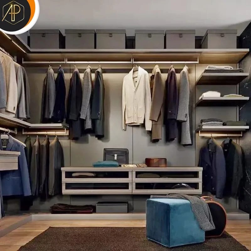 Closet hanging rod Aluminium wardrobe closets set modern design bedroom