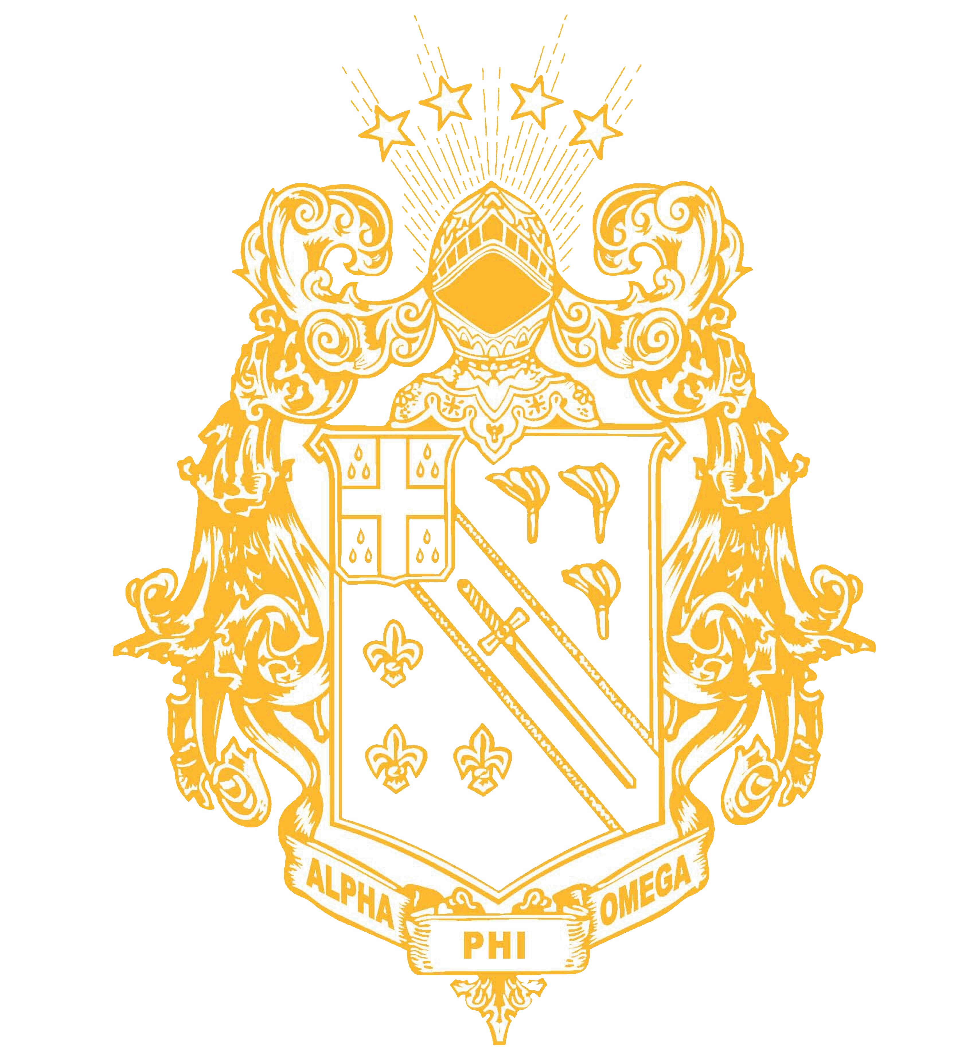 ALPHA PHI OMEGA APO COAT OF ARMS LOGO STICKER VINYL LAMINATED