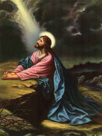Jesus Orando En El Monte De Los Olivos