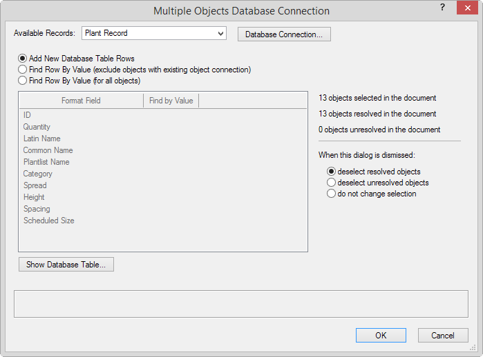 Automatically creating a database table from a record format