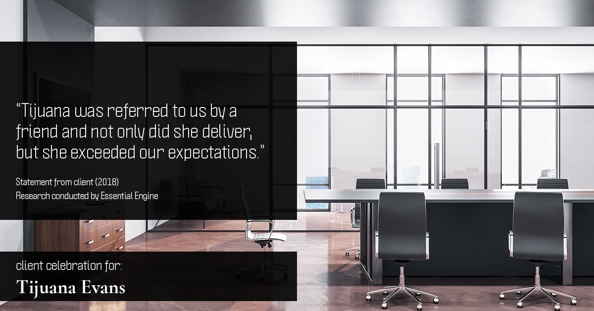 Client Testimonials for real estate agent Tijuana Evans with Prime 1 Realty