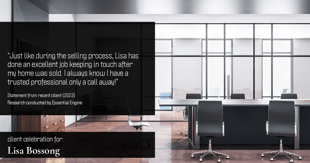 Client Testimonials for real estate agent Lisa Bossong with Keller