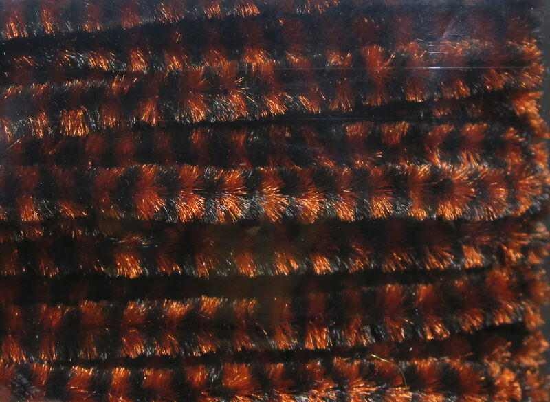 Variegated Chenille Medium 11 Black/Brown Hareline Dubbin