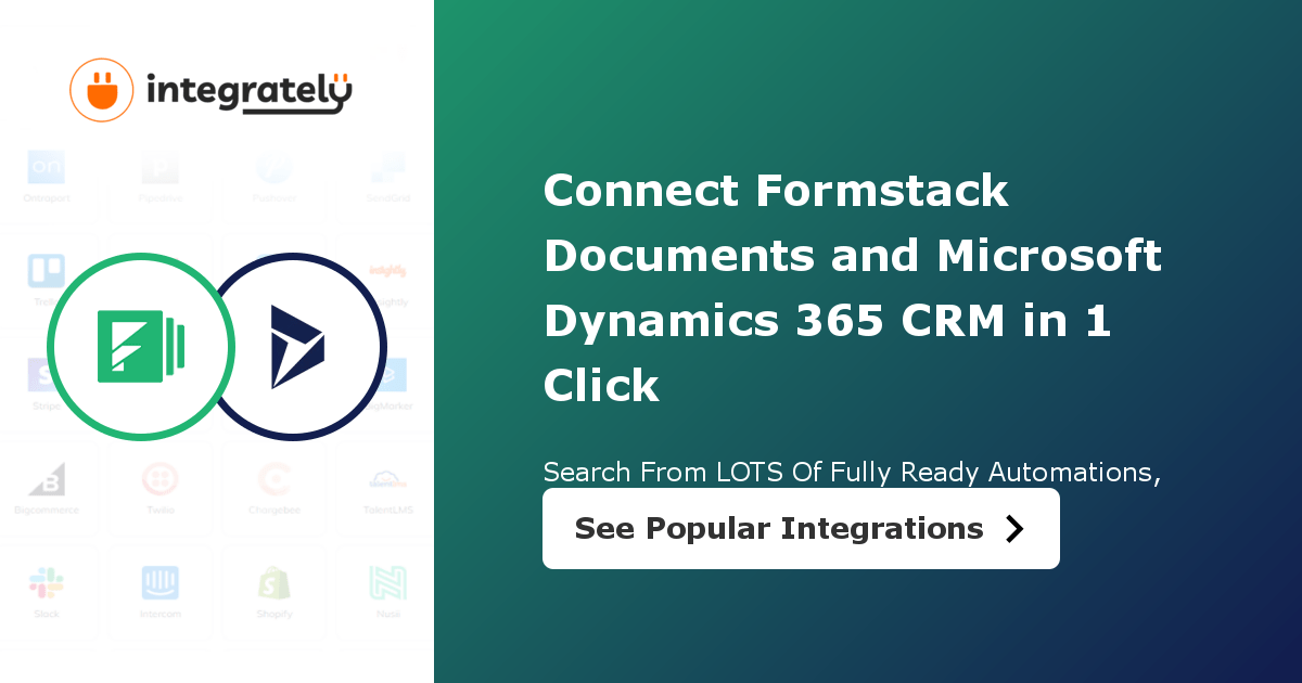 Formstack Documents Microsoft Dynamics 365 CRM Integration Connect in