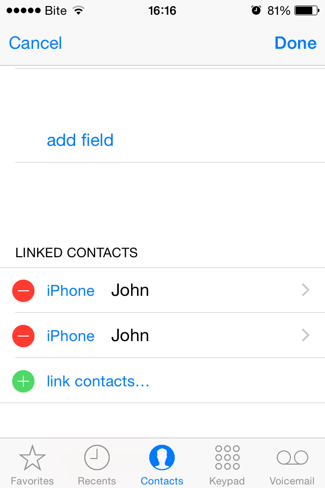 Mergix How to link contacts on iPhone, iPad, iPod.htm