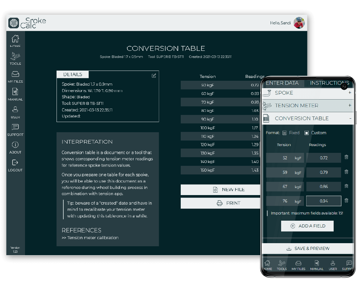 Wheel tension app A wheel tension balance web tool for master wheel