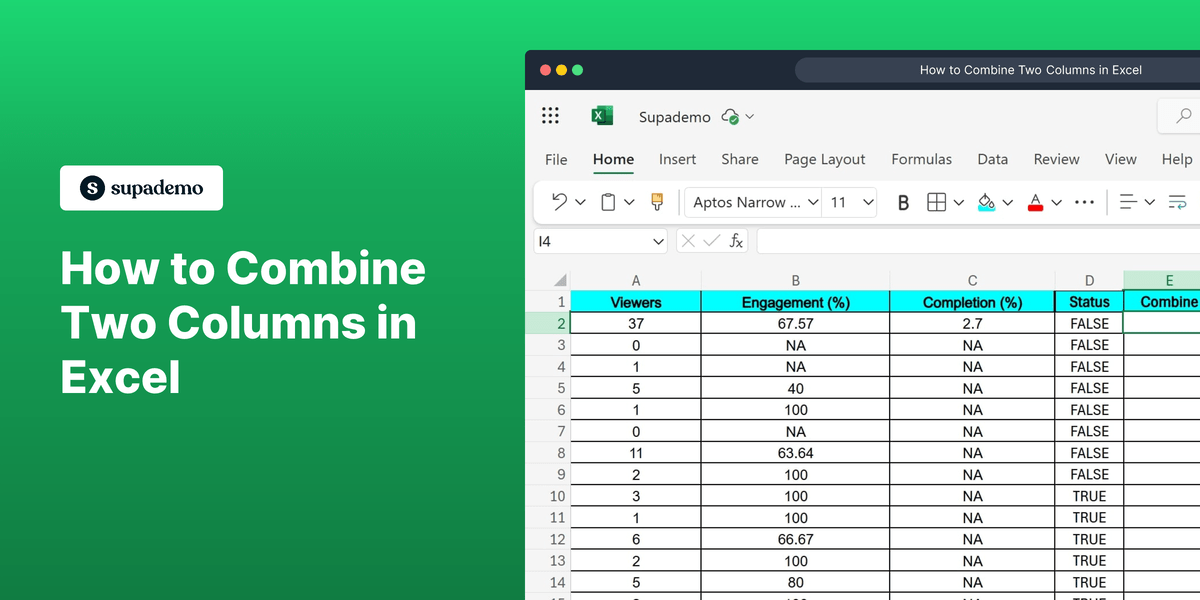 How to Combine Two Columns in Excel