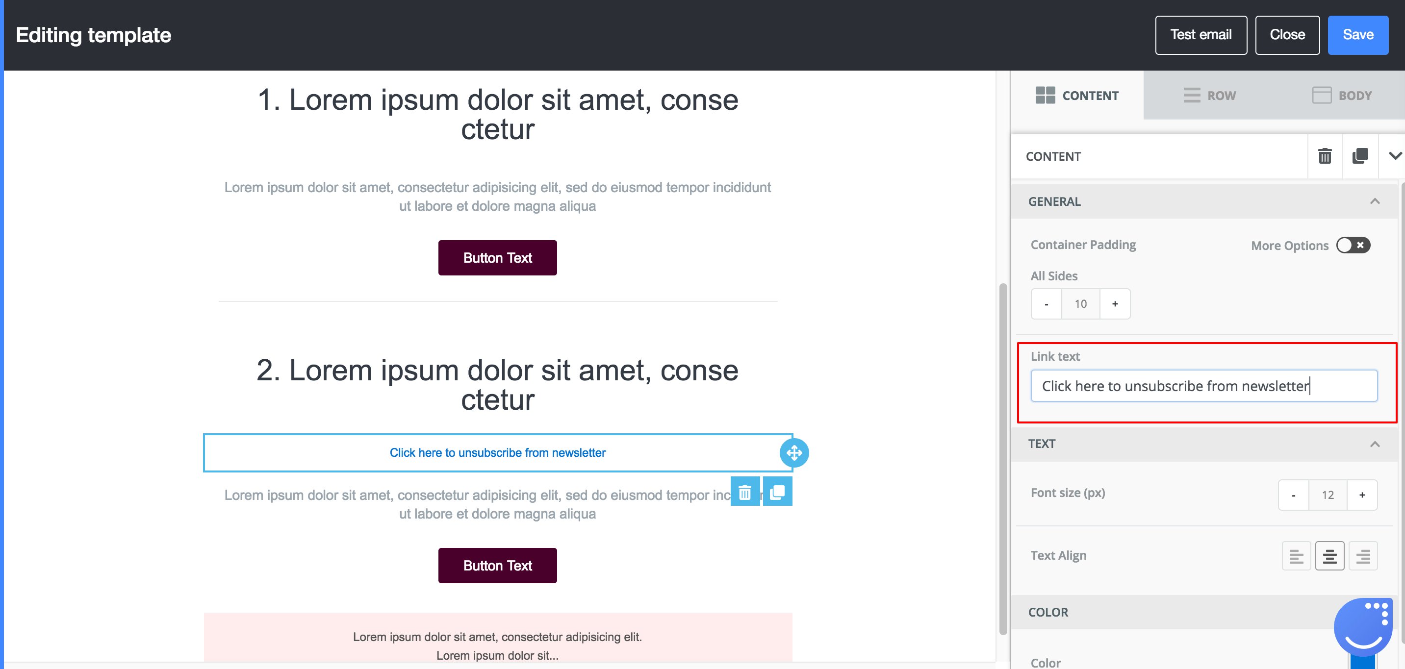 Put an unsubscribe button in your emails Documentation