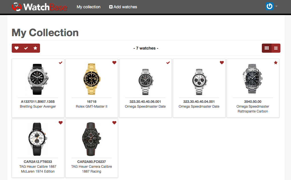 Manage your watch collection » MyWatchBase