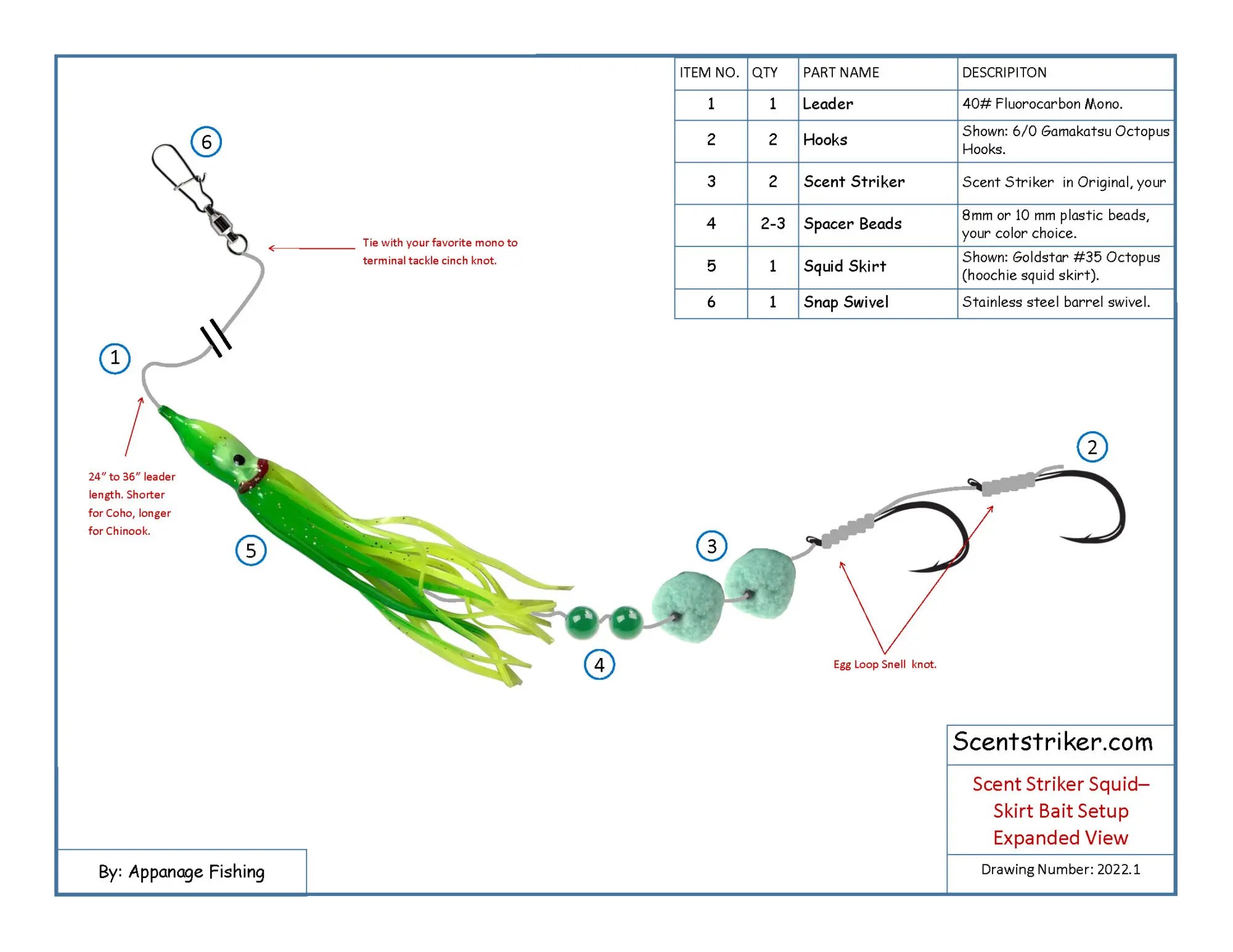 How to Rig a Salmon Hoochie Skirt Scent Striker
