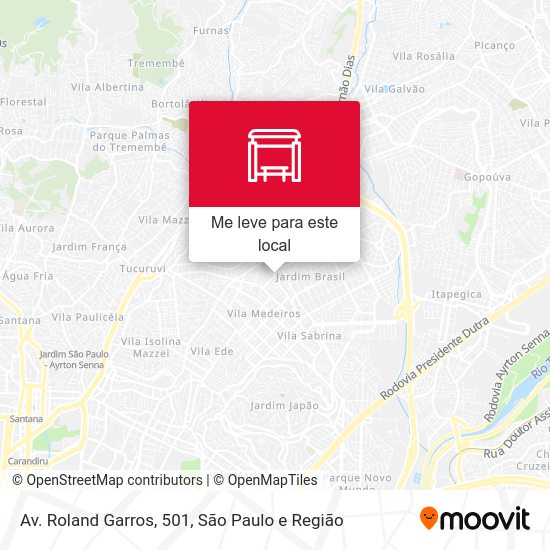 Av. Roland Garros, 501 parada Rotas, horários e tarifas