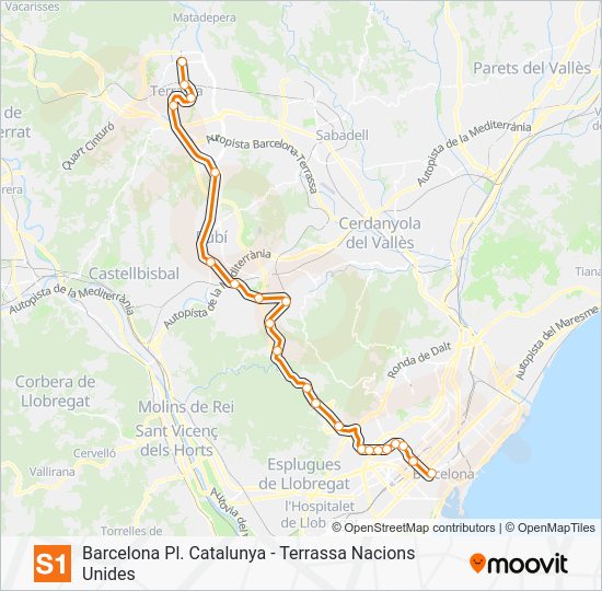 Línea s1 horarios, paradas y mapas Terrassa Nacions Unides (Actualizado)