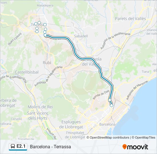 Línea e21 horarios, paradas y mapas Barcelona Terrassa (Actualizado)