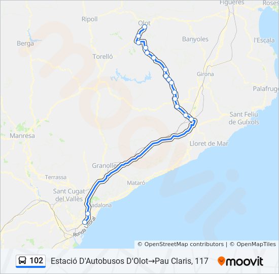 Línea 102 horarios, paradas y mapas Estació D'Autobusos D'Olot‎→Pau