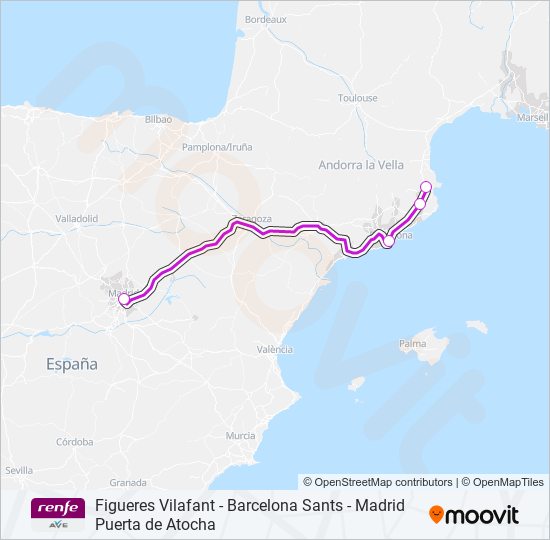 Línea ave horarios, paradas y mapas Madrid Puerta De Atocha
