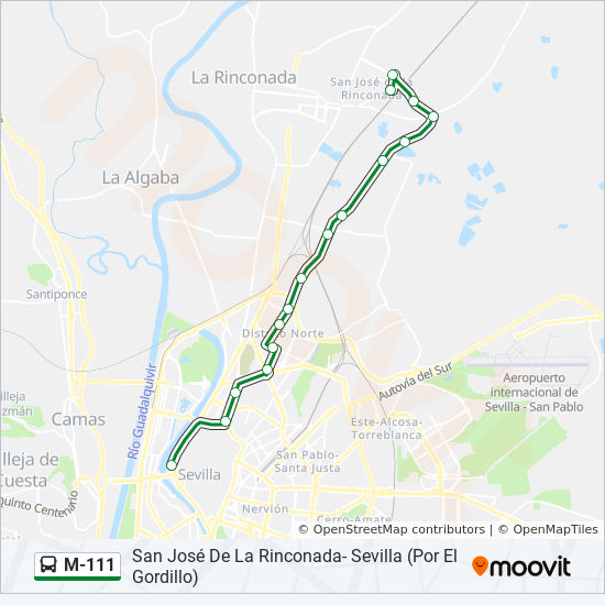 Línea m111 horarios, paradas y mapas San José de La Rinconada (La