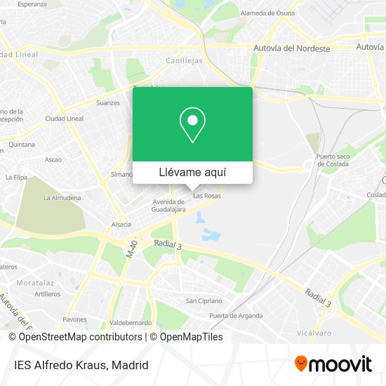 ¿Cómo llegar a IES Alfredo Kraus en Madrid en metro, autobús o tren?