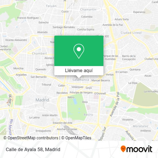 Cómo llegar a Calle de Ayala 58 en Madrid en Autobús, Metro o Tren Moovit