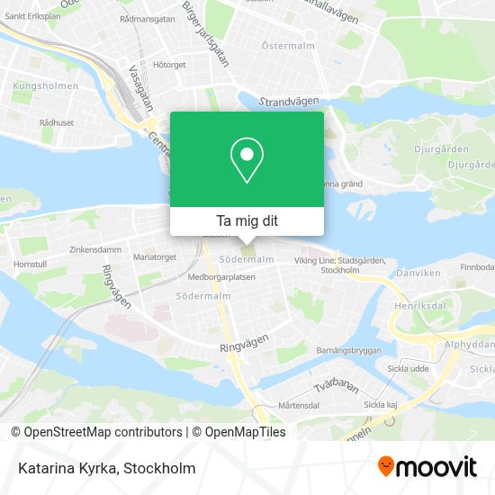 Katarina Kyrka Karta Vägbeskrivningar till Katarina Kyrka i Stockholm med Buss, Tunnelbana