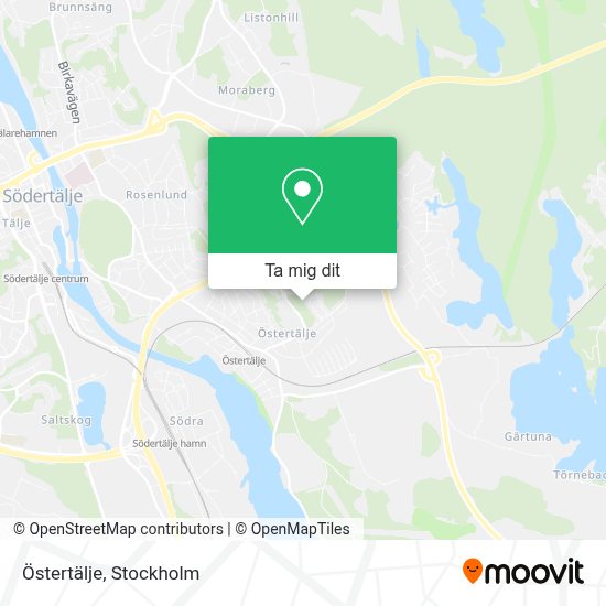 Östertälje Karta Vägbeskrivningar till Östertälje i Södertälje med Buss, Tåg eller