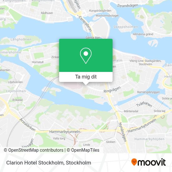 Vägbeskrivningar Till Clarion Hotel Stockholm I Stockholm Med Buss, Tunnelbana, Tåg Eller Spårväg?