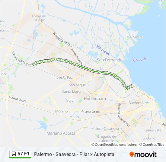 Ruta 57 f1 horarios, paradas y mapas Pilar (Actualizado)