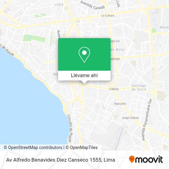 ¿Cómo llegar a Av Alfredo Benavides Diez Canseco 1555 en Miraflores en