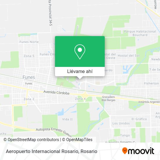 ¿Cómo llegar a Aeropuerto Internacional Rosario en Colectivo o tren?