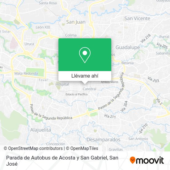¿Cómo llegar a Parada de Autobus de Acosta y San Gabriel en San José en