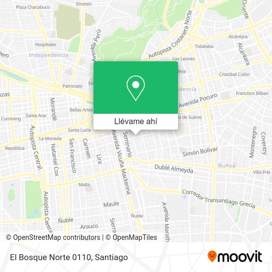 ¿Cómo llegar a El Bosque Norte 0110 en Providencia en metro o Micro?