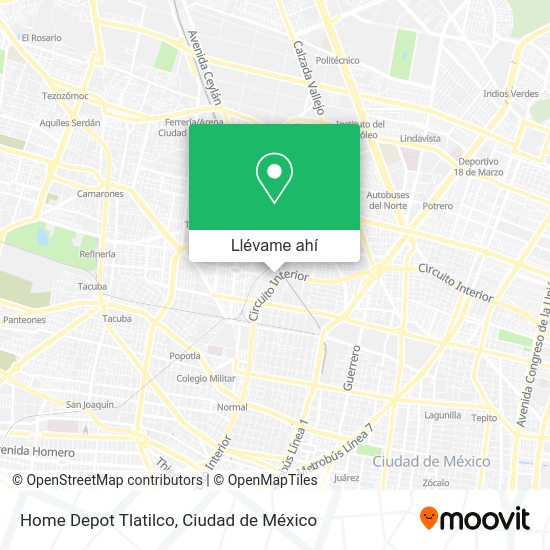 ¿Cómo llegar a Home Depot Tlatilco en Azcapotzalco en autobús o metro?