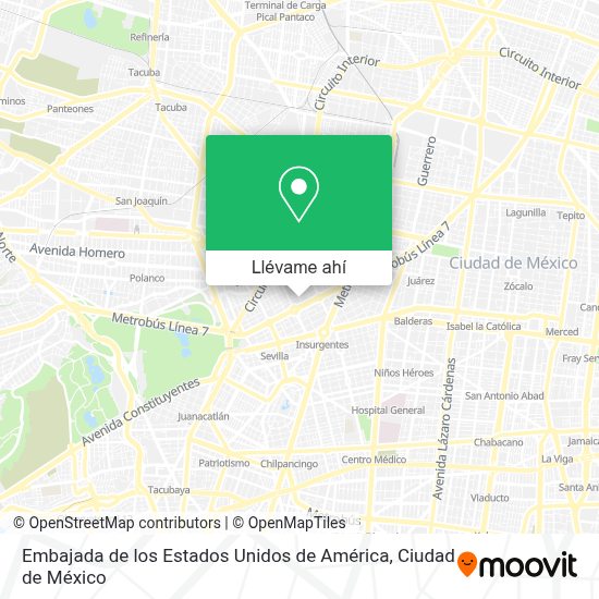 ¿Cómo llegar a Embajada de los Estados Unidos de América en