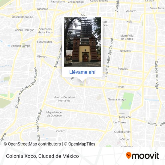 ¿Cómo llegar a Colonia Xoco en Alvaro Obregón en Autobús, Metro o Tren?